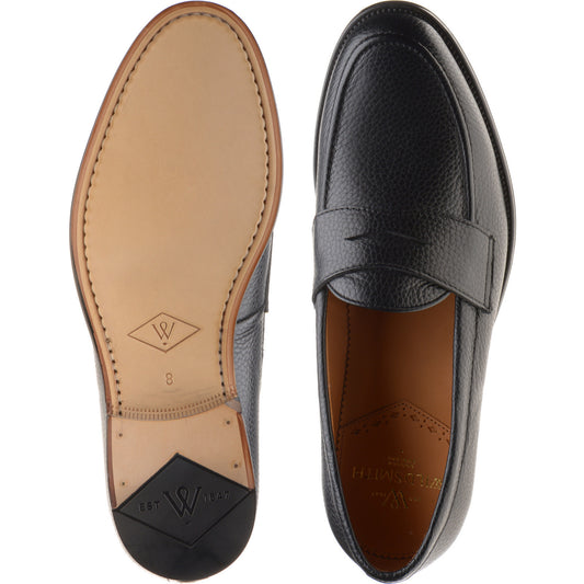 Product image for Wildsmith Model 31 mens rubber-soled loafers in black grain