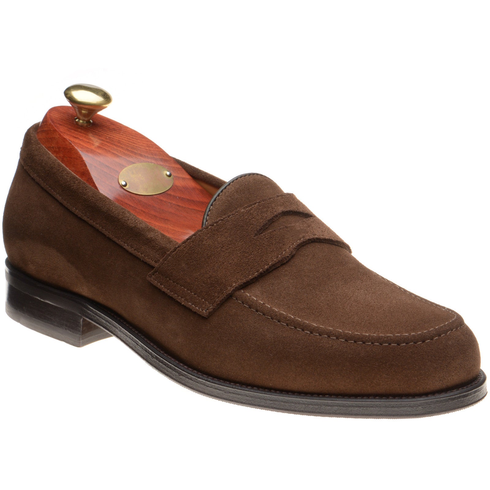 Product image for Wildsmith Model 31 mens rubber-soled loafers in brown suede