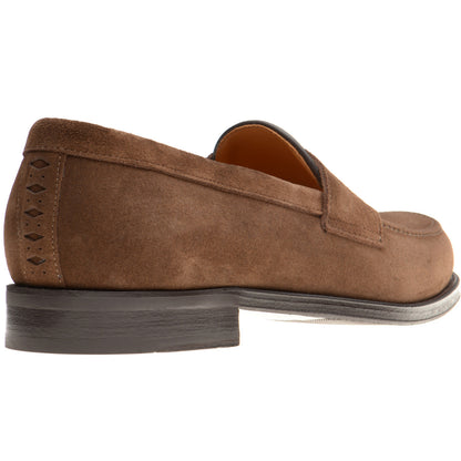 Product image for Wildsmith Model 31 mens rubber-soled loafers in brown suede