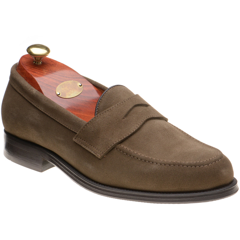 Product image for Wildsmith Model 31 Rubber mens rubber-soled loafers in dark taupe suede
