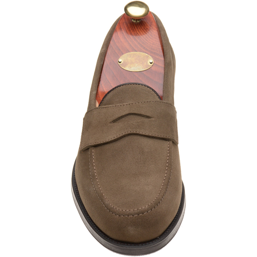 Product image for Wildsmith Model 31 Rubber mens rubber-soled loafers in dark taupe suede
