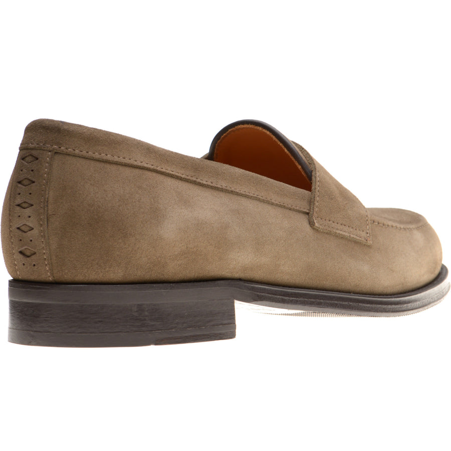Product image for Wildsmith Model 31 Rubber mens rubber-soled loafers in dark taupe suede