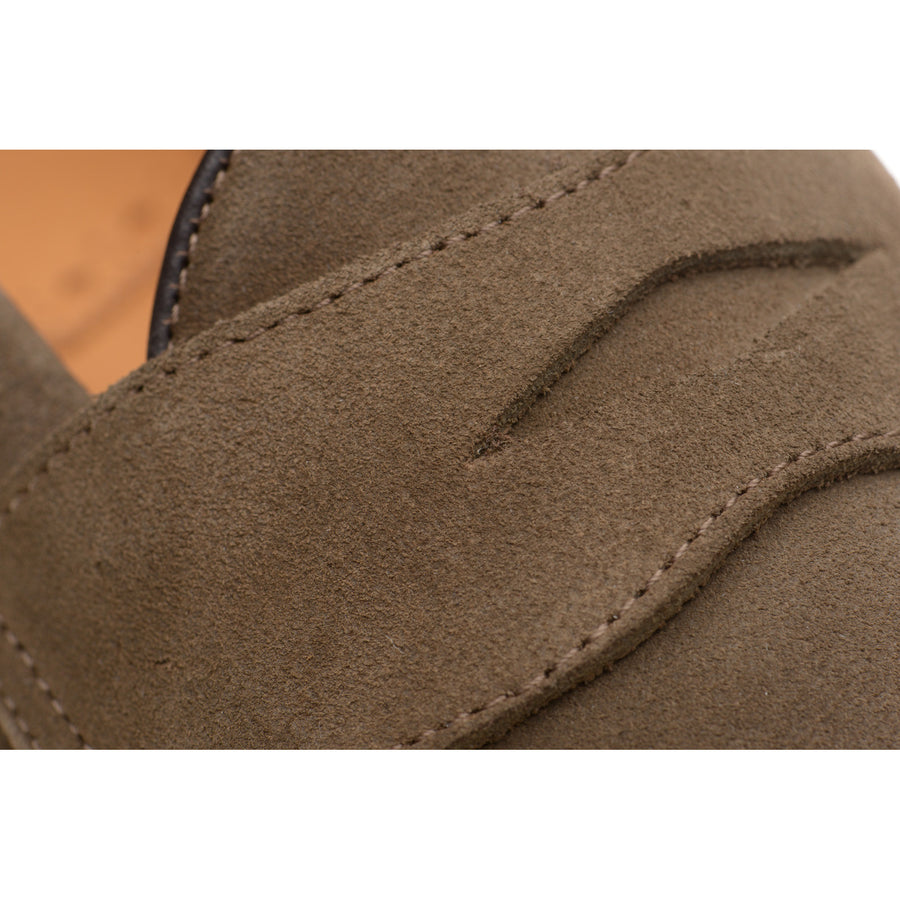 Product image for Wildsmith Model 31 Rubber mens rubber-soled loafers in dark taupe suede