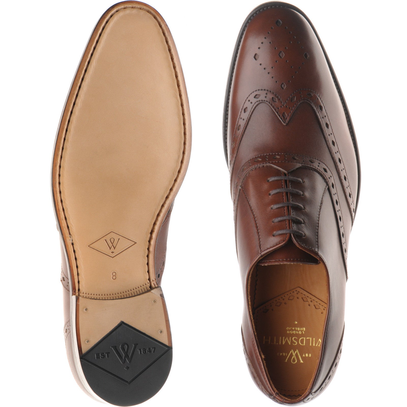 Product image for Wildsmith Model 42 mens brogues in cognac calf (second)