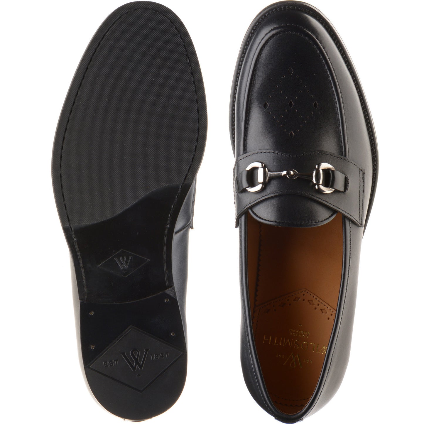 Product image for Wildsmith Model 51 mens hybrid-soled loafers in black calf