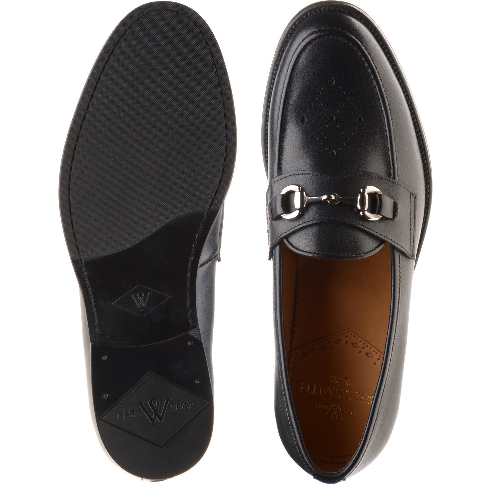 Product image for Wildsmith Model 51 mens hybrid-soled loafers in black calf