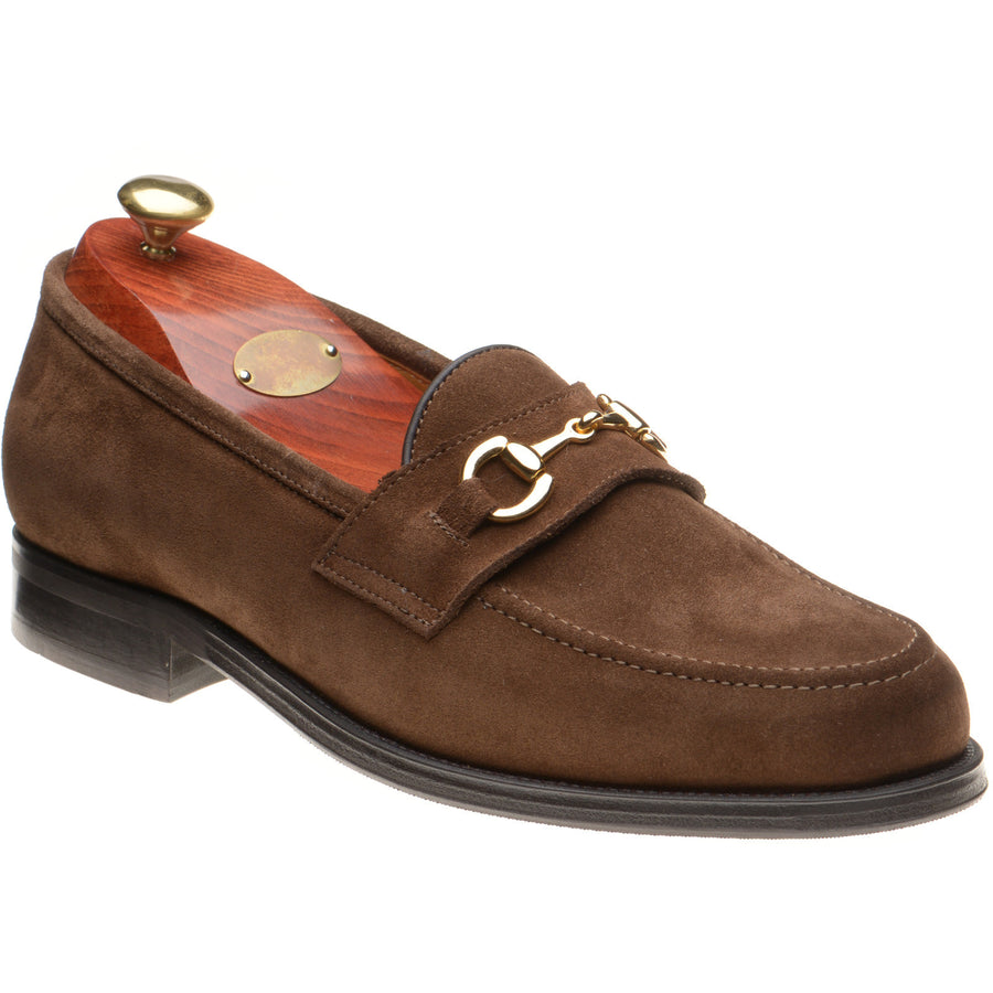 Product image for Wildsmith Model 51 mens rubber-soled loafers in brown suede