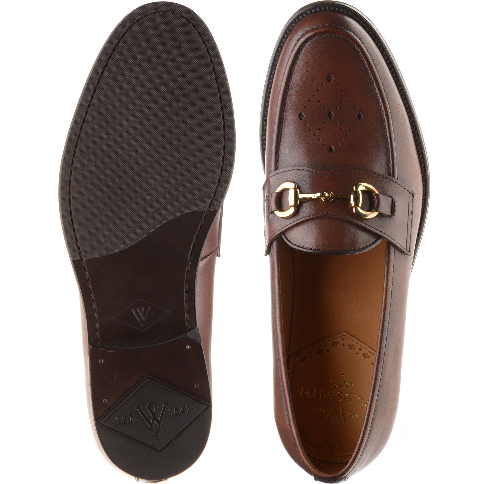 Product image for Wildsmith Model 51 mens hybrid-soled loafers in cognac calf