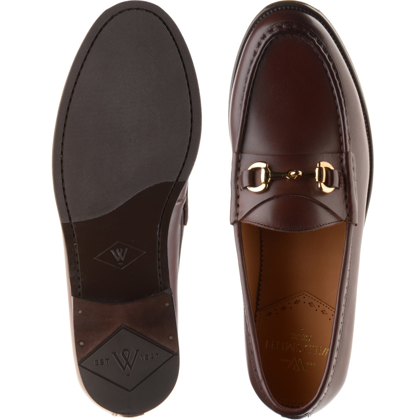 Product image for Wildsmith Model 53 mens rubber-soled loafers in conker calf