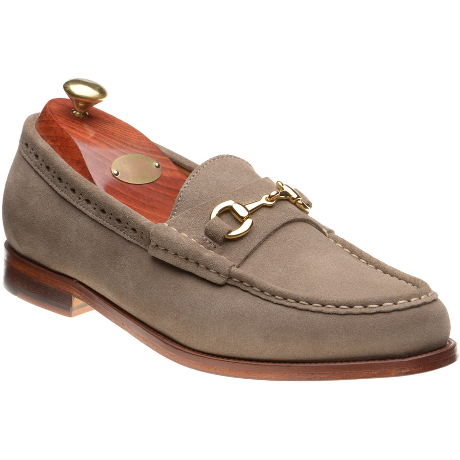 Product image for Wildsmith Model 53 Rubber mens rubber-soled loafers in taupe suede
