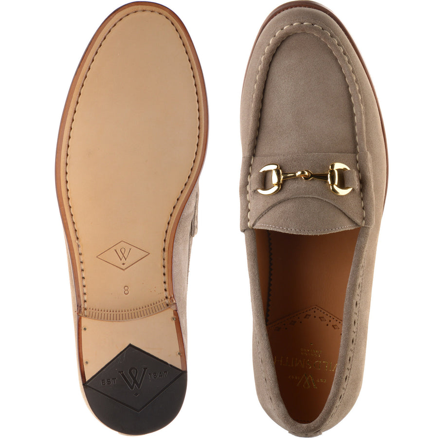 Product image for Wildsmith Model 53 Rubber mens rubber-soled loafers in taupe suede