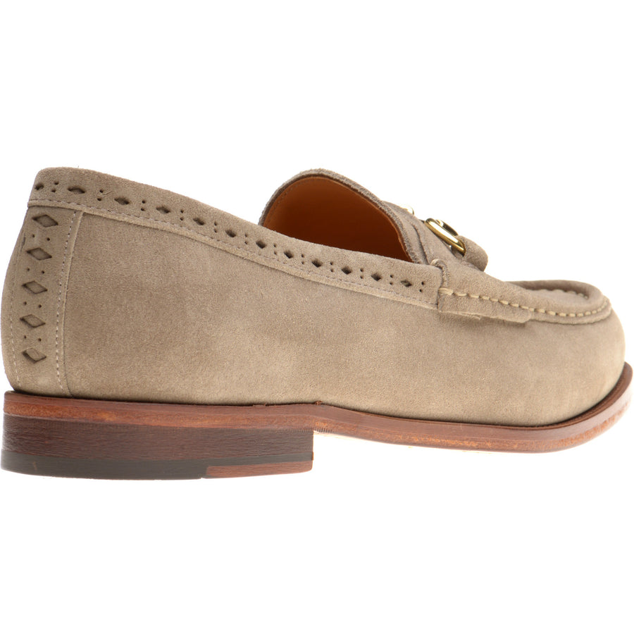 Product image for Wildsmith Model 53 Rubber mens rubber-soled loafers in taupe suede