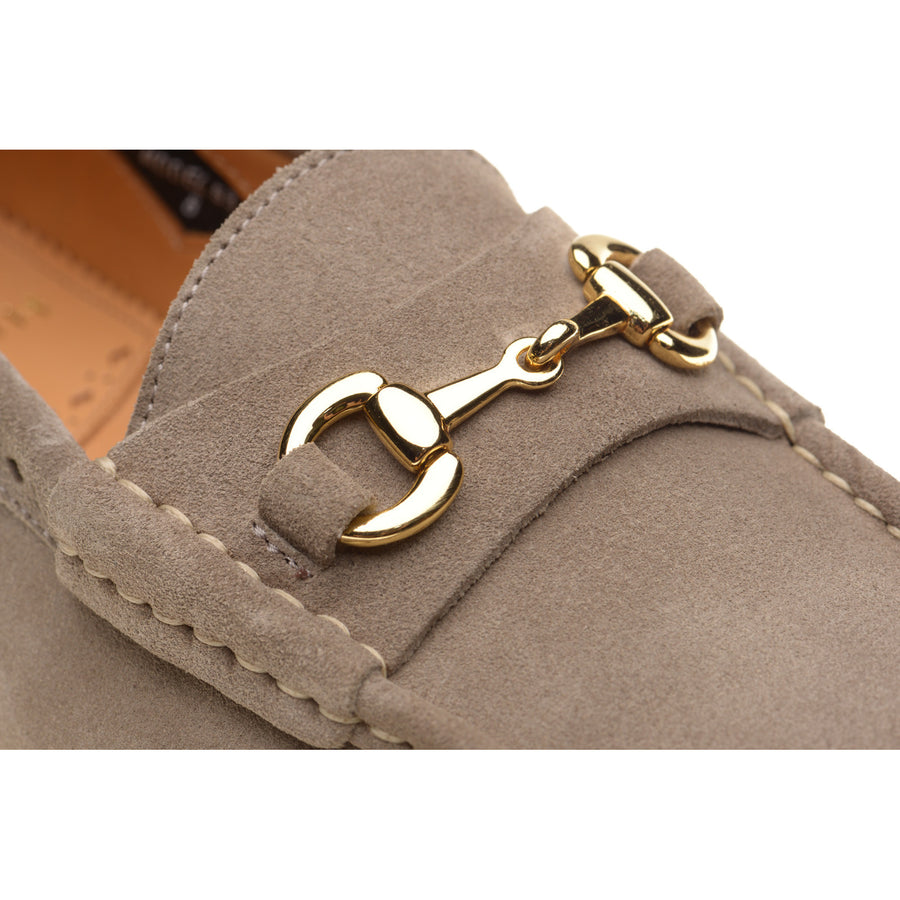 Product image for Wildsmith Model 53 Rubber mens rubber-soled loafers in taupe suede