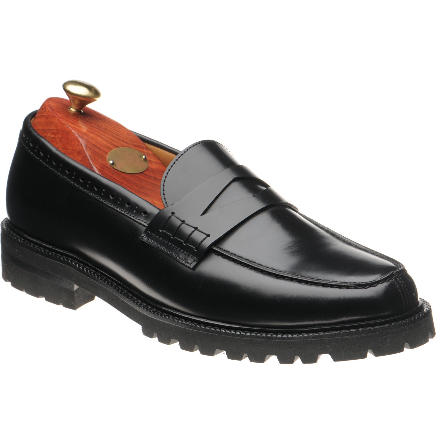 Product image for Wildsmith Model 55 mens rubber-soled loafers in black polished (second)