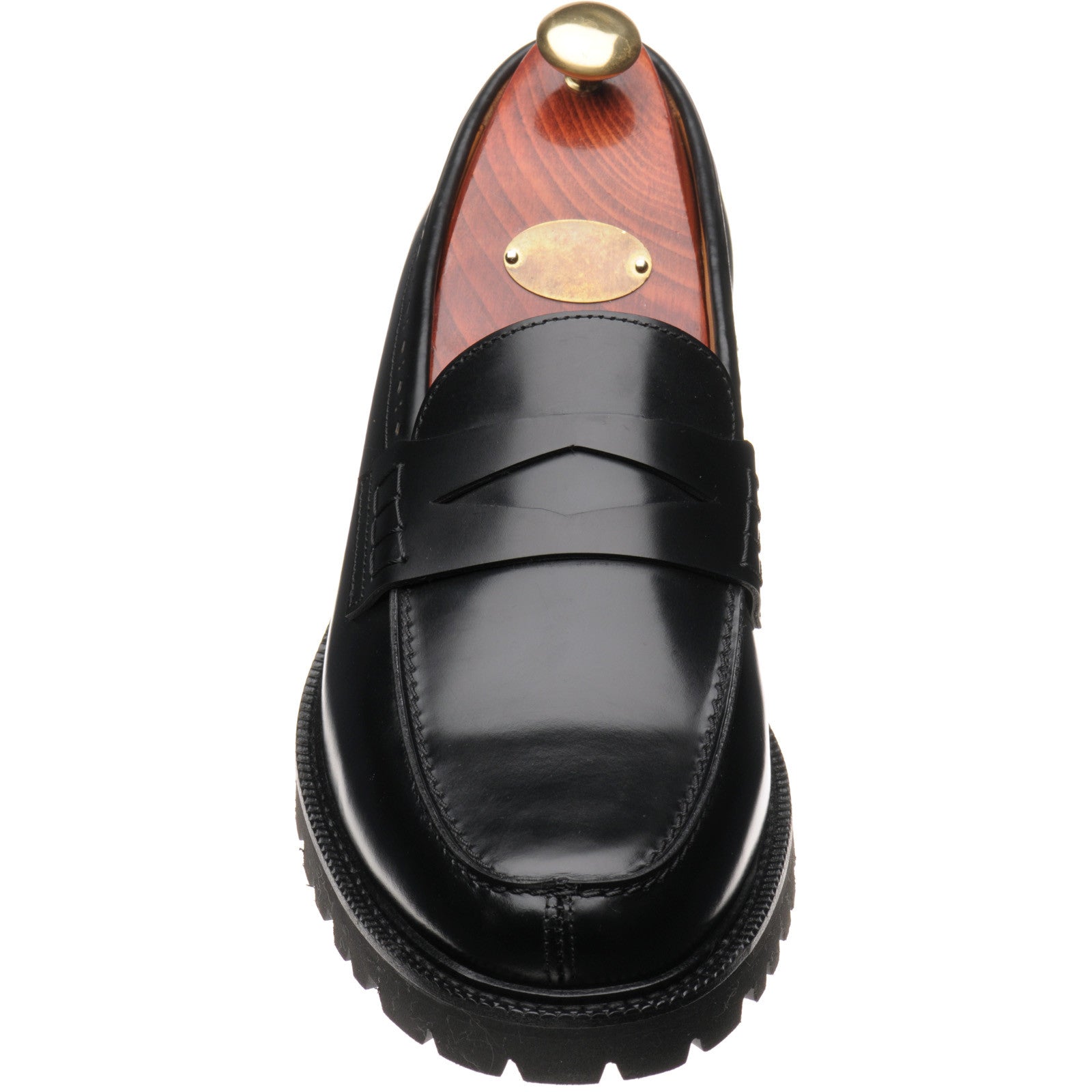 Product image for Wildsmith Model 55 mens rubber-soled loafers in black polished (second)