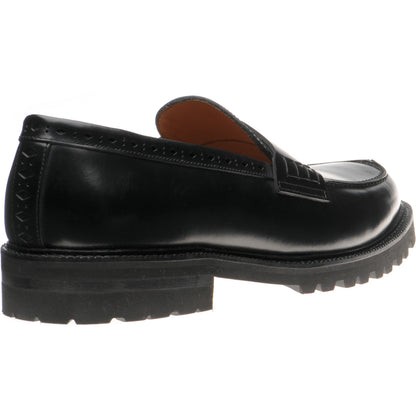 Product image for Wildsmith Model 55 mens rubber-soled loafers in black polished (second)