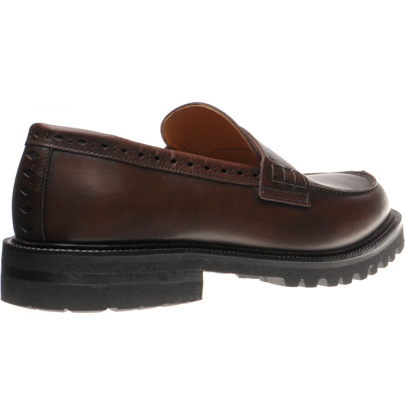 Wildsmith Model 55 mens rubber-soled loafers in dark brown calf