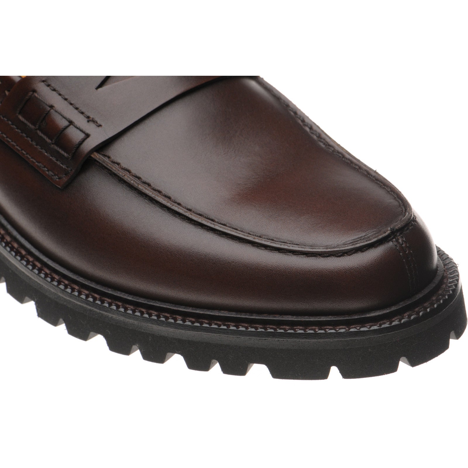 Wildsmith Model 55 mens rubber-soled loafers in dark brown calf