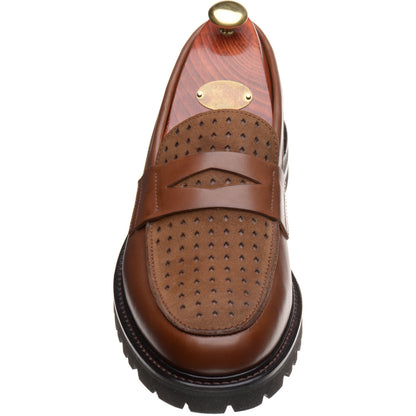 Product image for Wildsmith Model 55D mens two-tone rubber-soled loafers in cognac calf