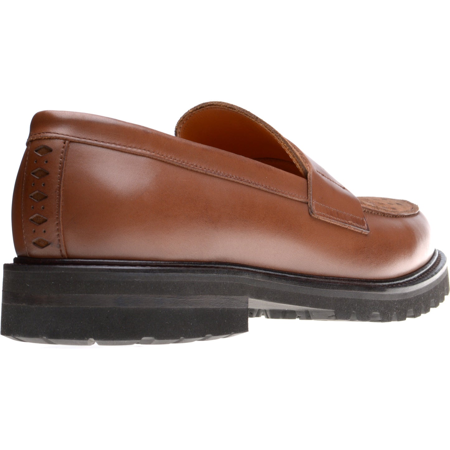 Product image for Wildsmith Model 55D mens two-tone rubber-soled loafers in cognac calf