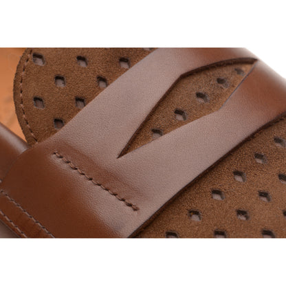 Product image for Wildsmith Model 55D mens two-tone rubber-soled loafers in cognac calf