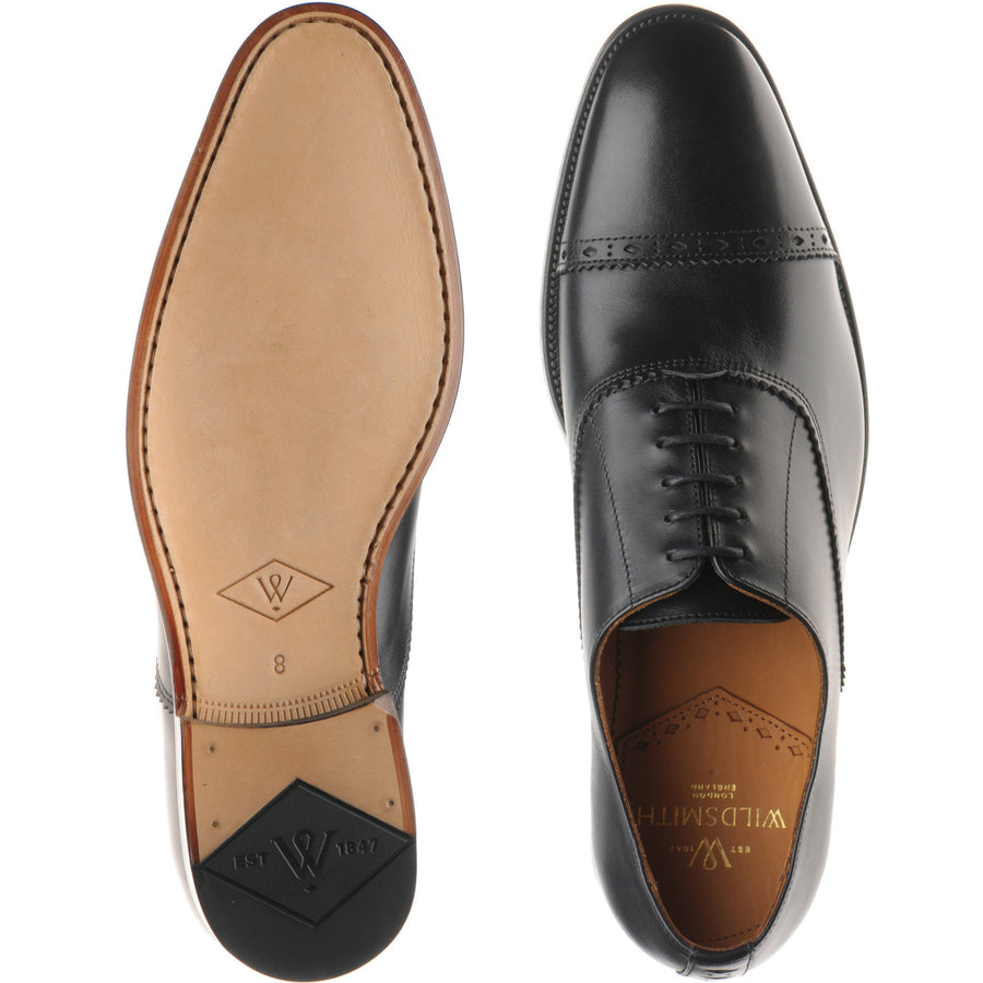Product image for Wildsmith Model 65 mens semi-brogues in black calf (second)