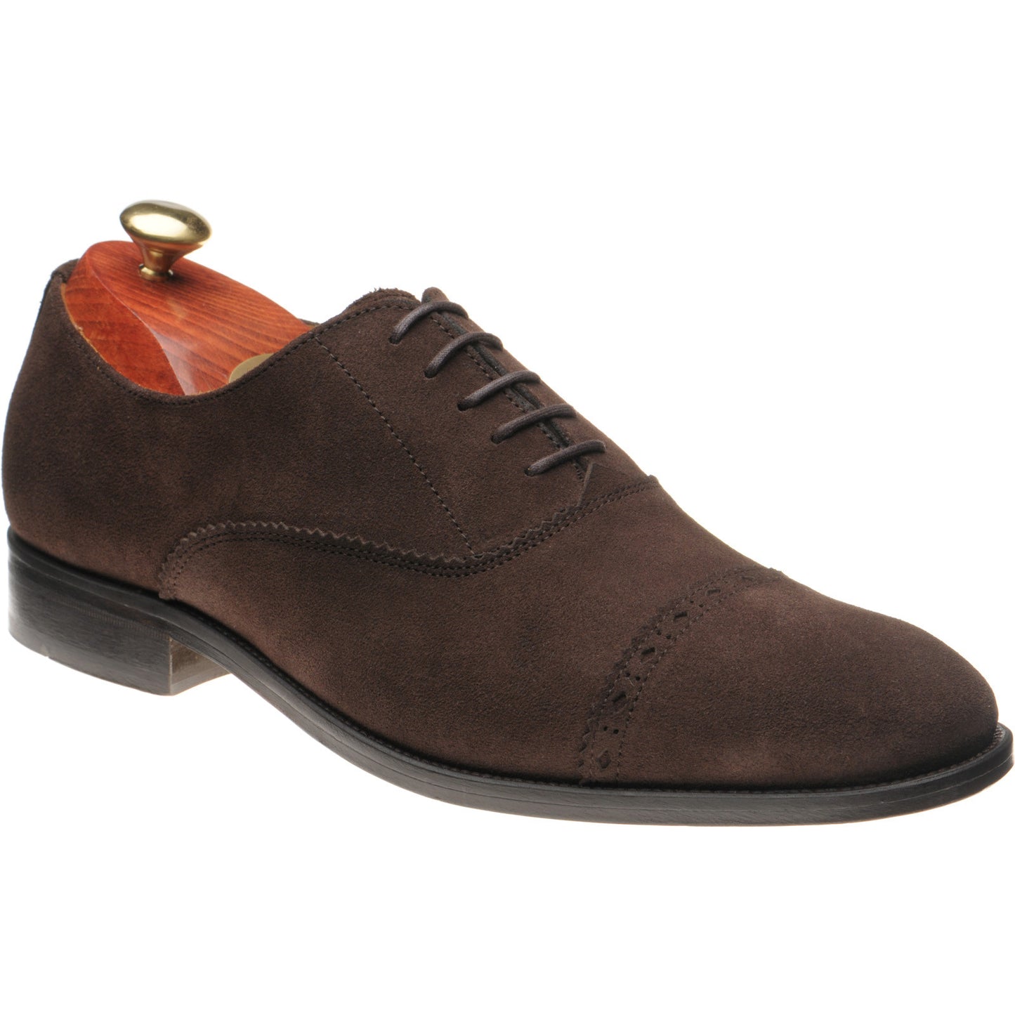 Product image for Wildsmith Model 65 mens semi-brogues in dark brown suede (second)