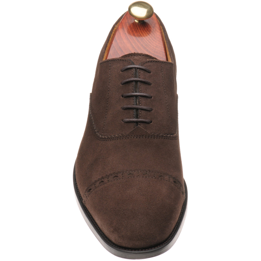 Product image for Wildsmith Model 65 mens semi-brogues in dark brown suede (second)