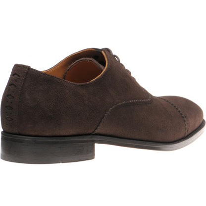 Product image for Wildsmith Model 65 mens semi-brogues in dark brown suede (second)
