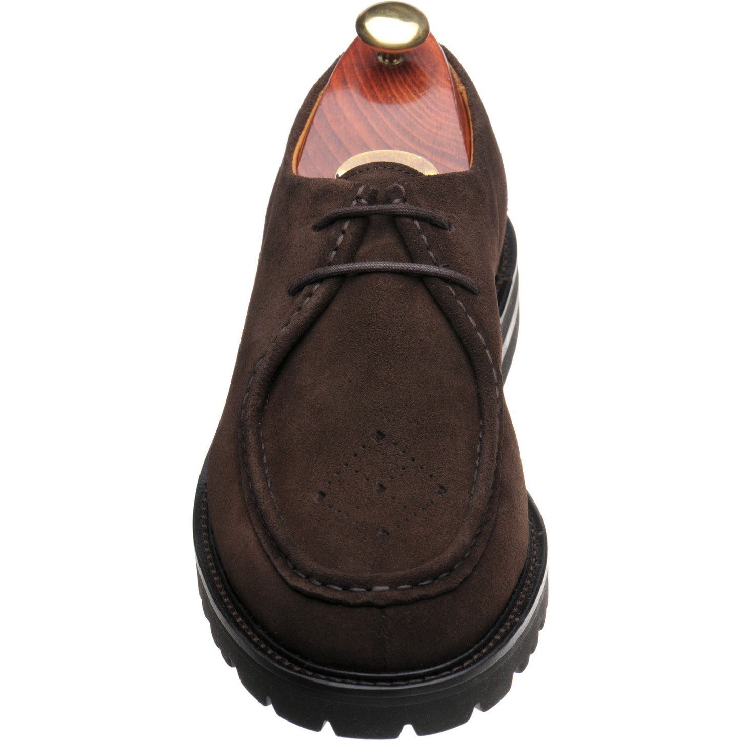 Product image for Wildsmith Model 68 mens rubber-soled Derby shoes in dark brown suede