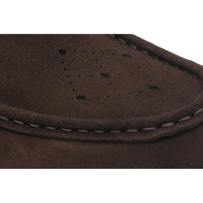 Product image for Wildsmith Model 68 mens rubber-soled Derby shoes in dark brown suede