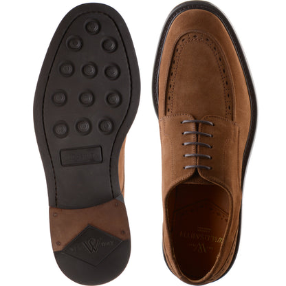 Product image for Wildsmith Model 74 mens rubber-soled Derby shoes in tobacco suede