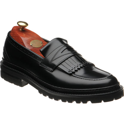 Product image for Wildsmith Model 80 mens rubber-soled loafers in black polished