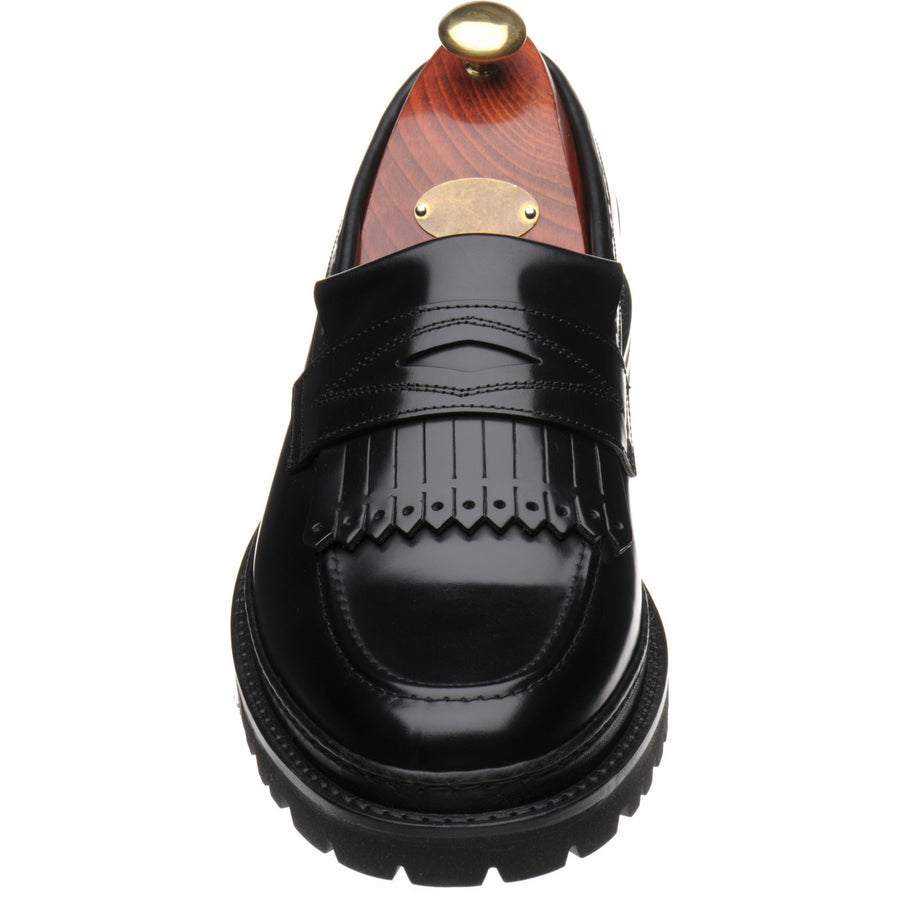 Product image for Wildsmith Model 80 mens rubber-soled loafers in black polished