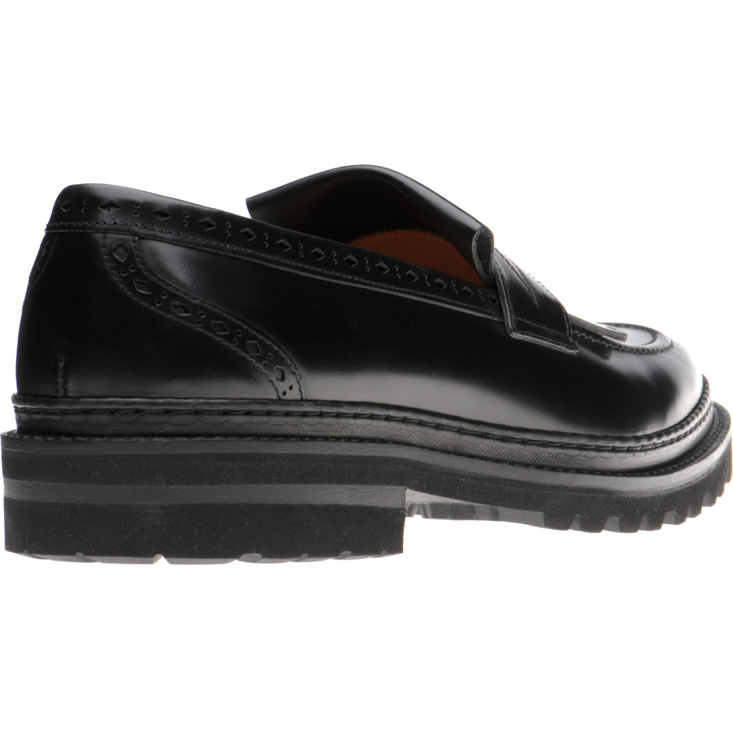 Product image for Wildsmith Model 80 mens rubber-soled loafers in black polished