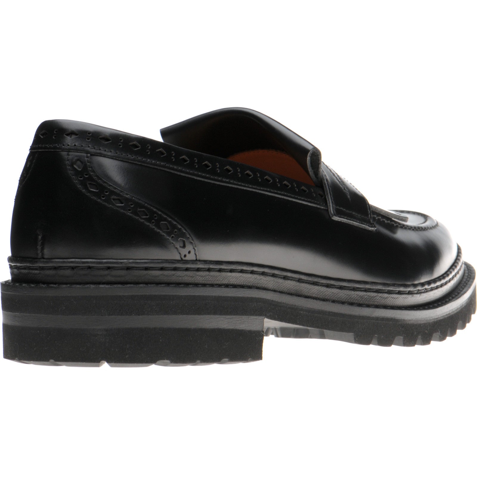 Product image for Wildsmith Model 80 mens rubber-soled loafers in black polished