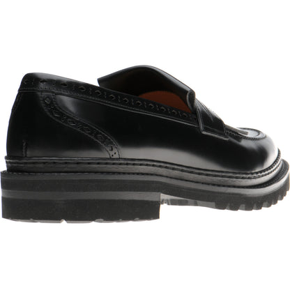 Product image for Wildsmith Model 80 mens rubber-soled loafers in black polished
