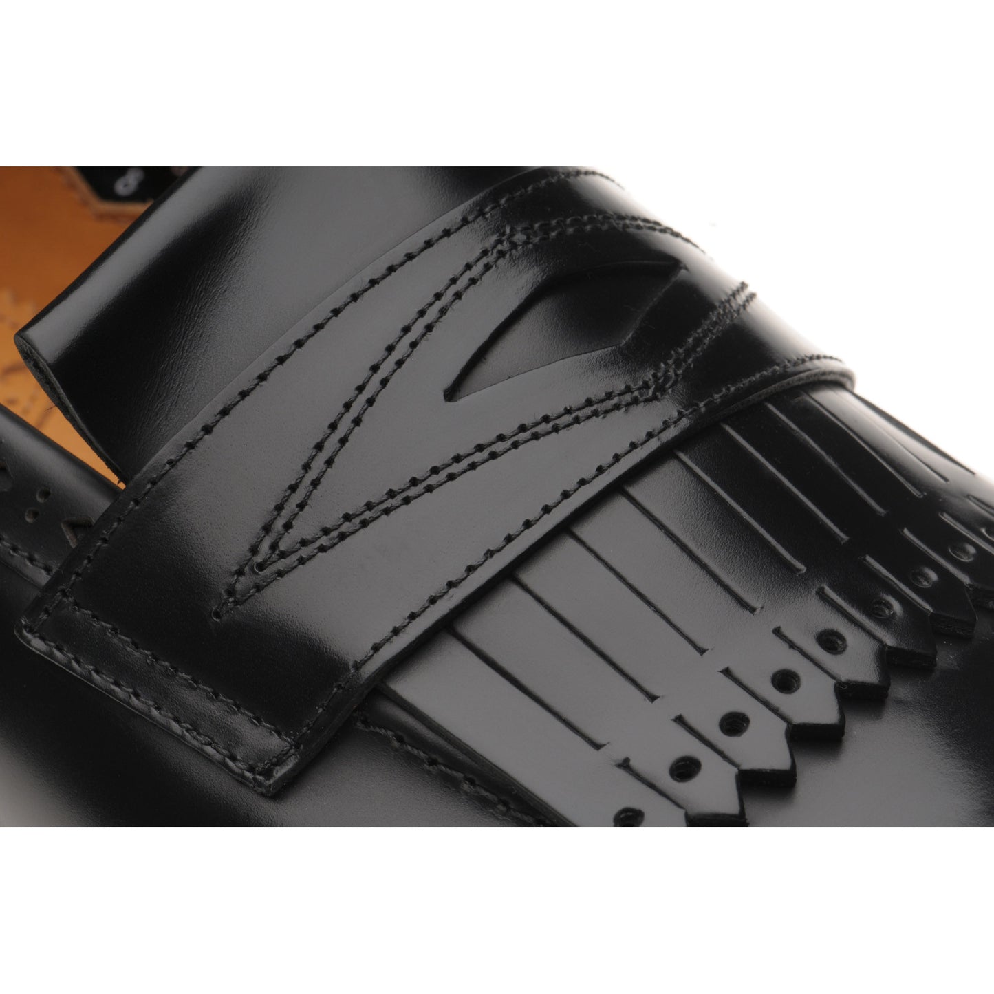 Product image for Wildsmith Model 80 mens rubber-soled loafers in black polished