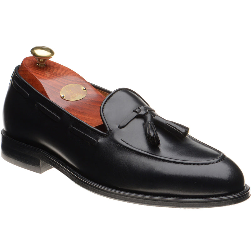Product image for Wildsmith Model 82 mens tasselled loafers in black calf