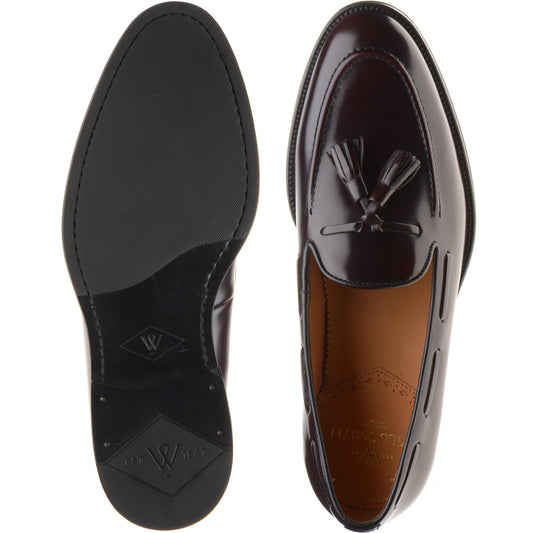 Product image for Wildsmith Model 82 mens tasselled loafers in burgundy polished