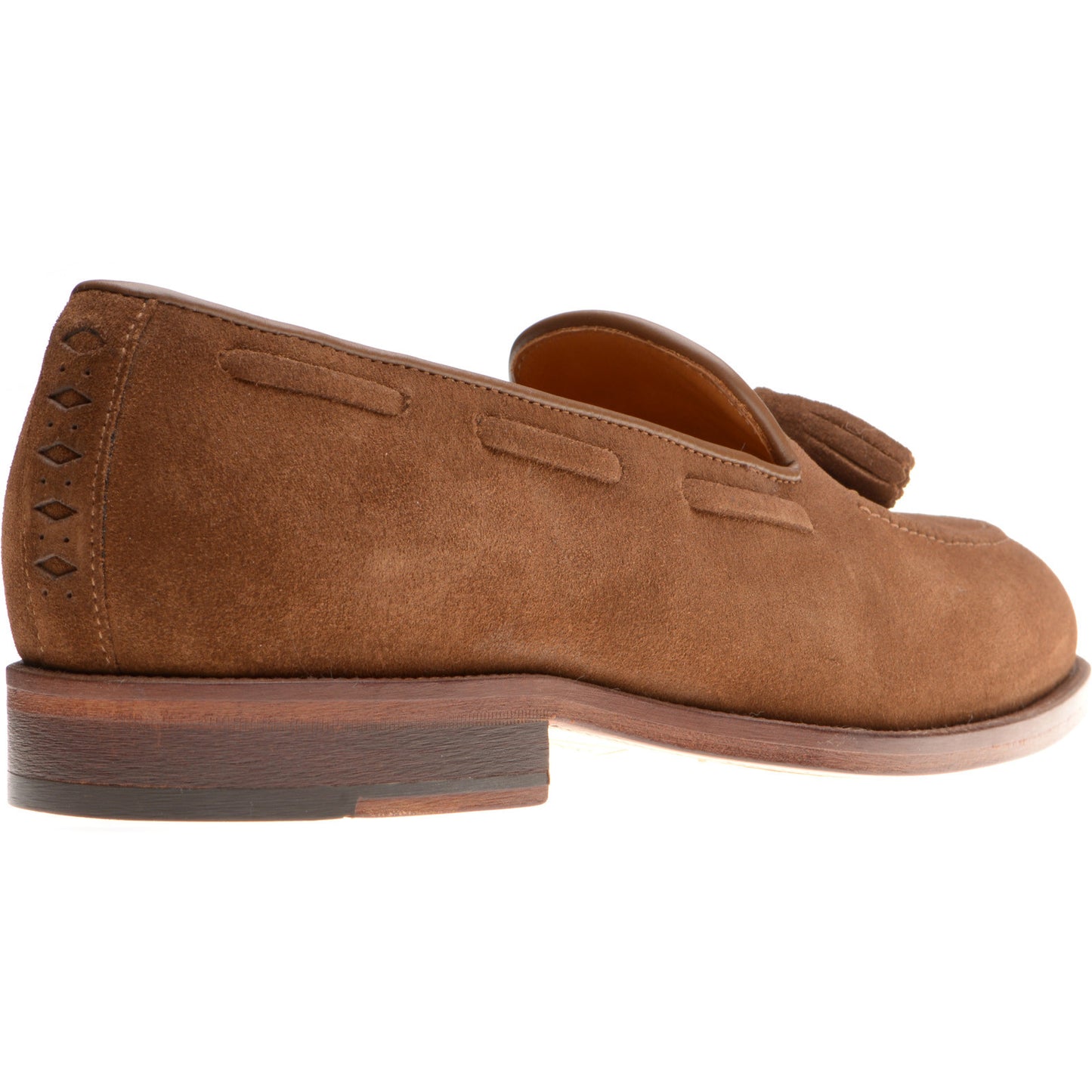 Product image for Wildsmith Model 82 mens tasselled loafers in dark tan suede