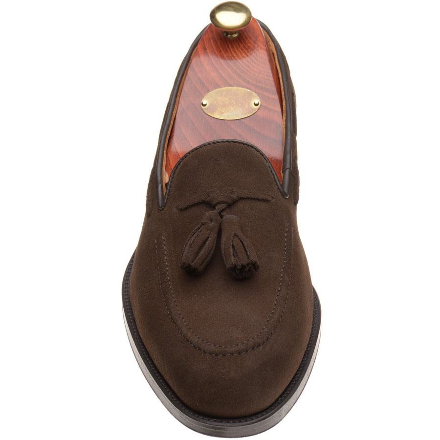 Product image for Wildsmith Model 82 Rubber mens rubber-soled loafers in dark brown suede