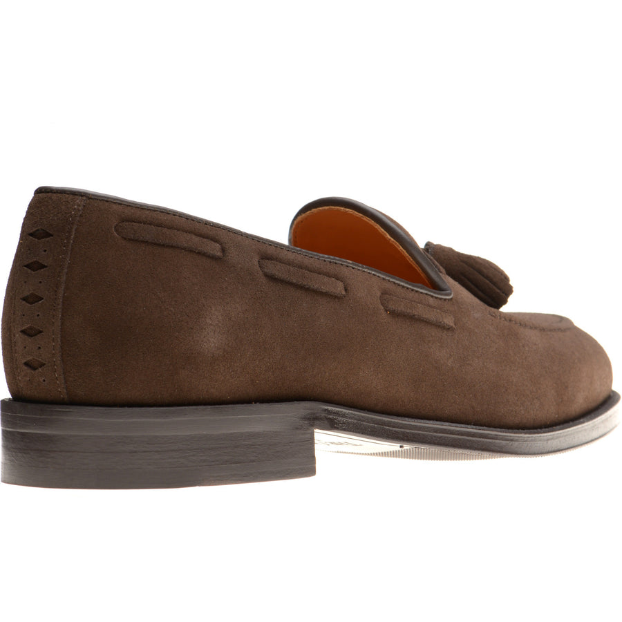 Product image for Wildsmith Model 82 Rubber mens rubber-soled loafers in dark brown suede