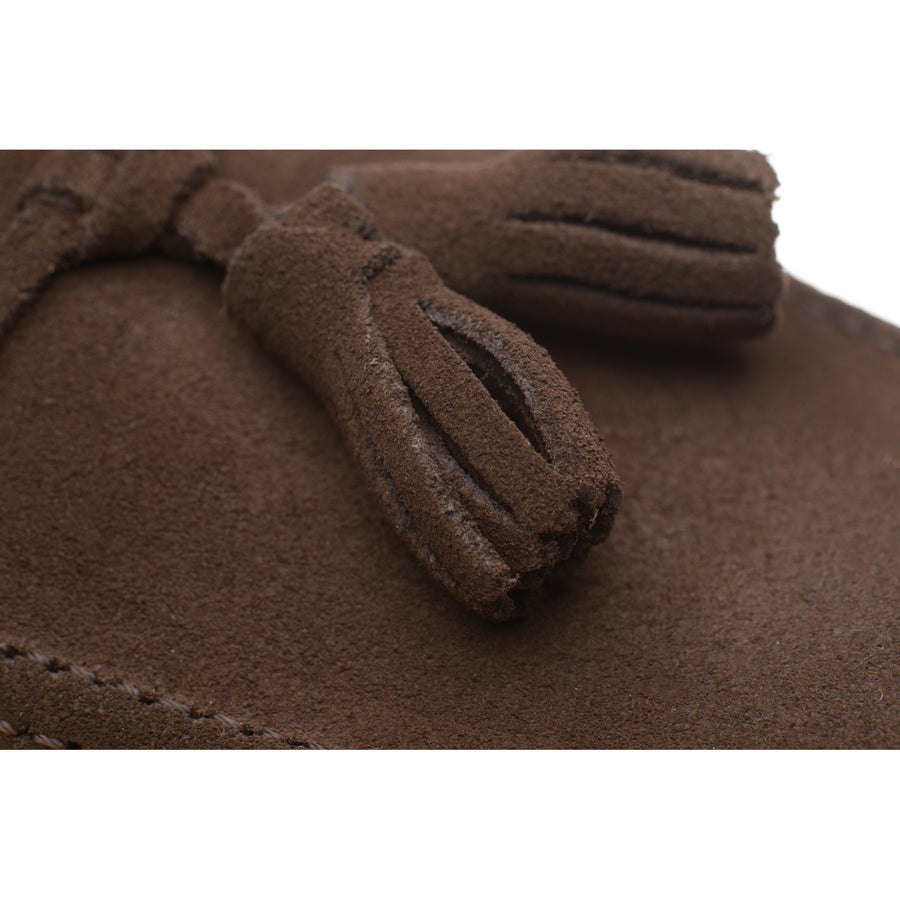 Product image for Wildsmith Model 82 Rubber mens rubber-soled loafers in dark brown suede