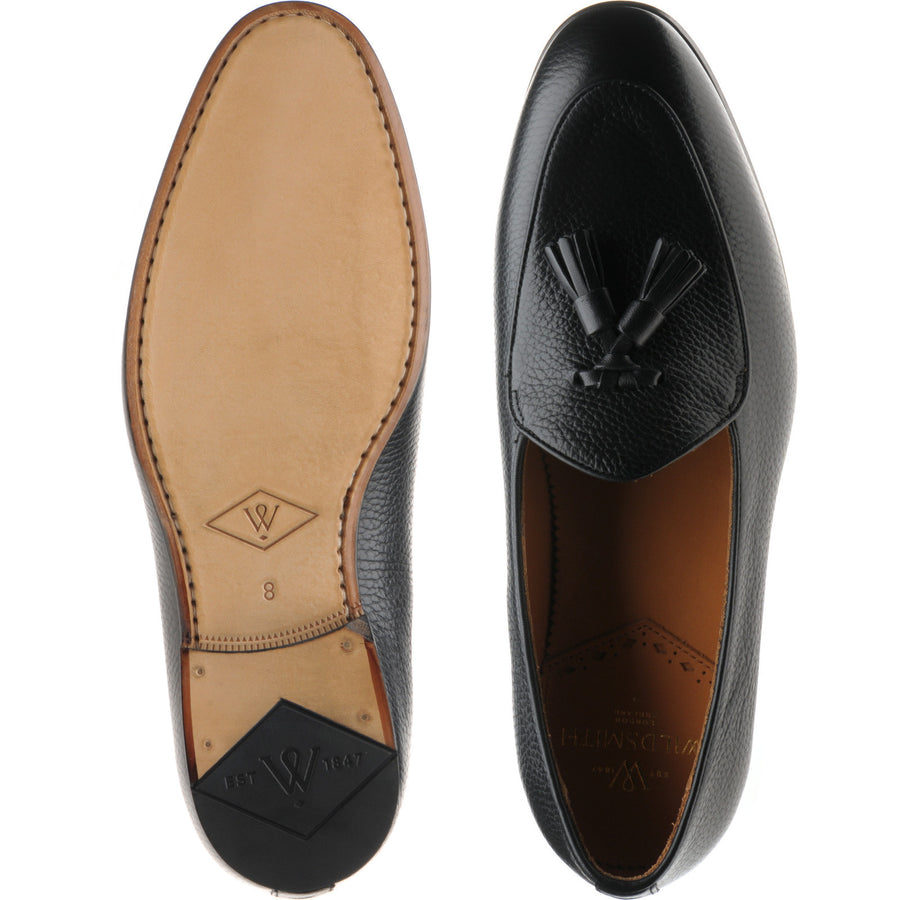 Product image for Wildsmith Model 88 mens tasselled loafers in black grain (second)