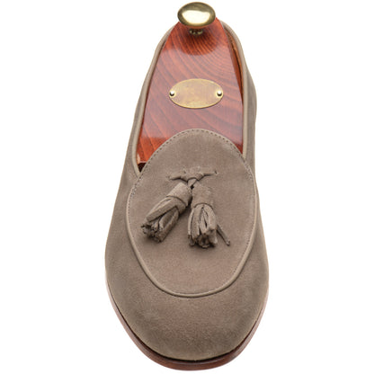 Product image for Wildsmith Model 88 mens tasselled loafers in taupe suede