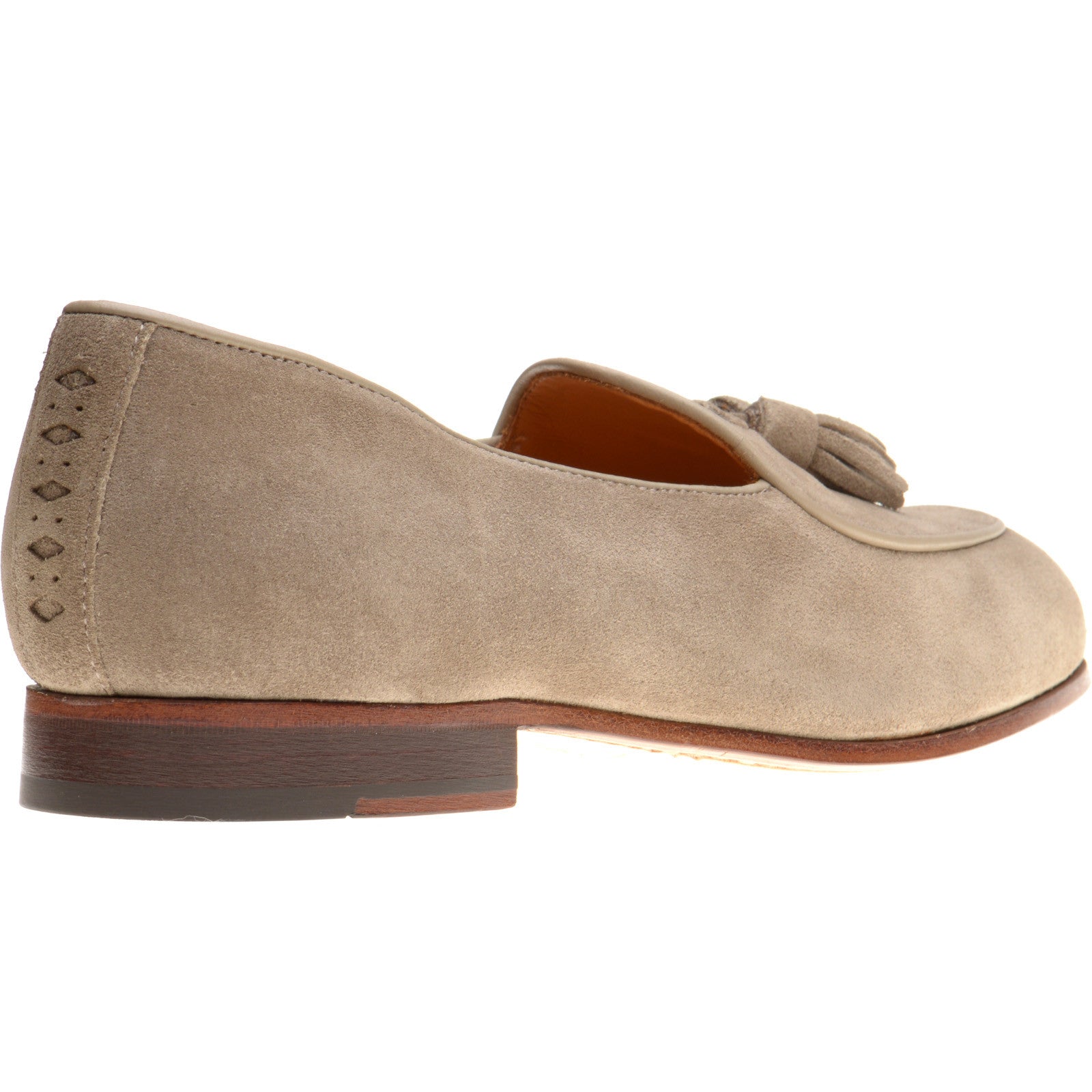 Product image for Wildsmith Model 88 mens tasselled loafers in taupe suede