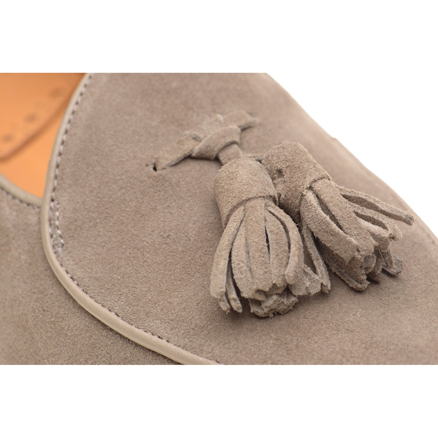 Product image for Wildsmith Model 88 mens tasselled loafers in taupe suede (second)