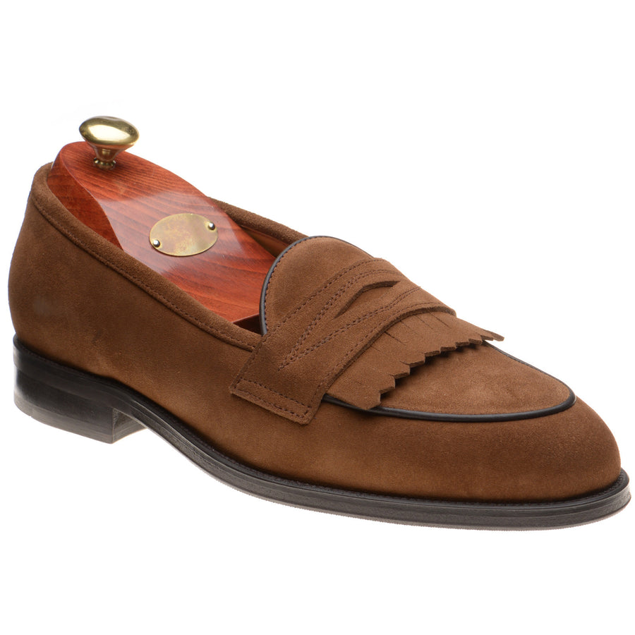 Product image for Wildsmith Model 8 mens rubber-soled loafers in dark tan suede 2 (second)