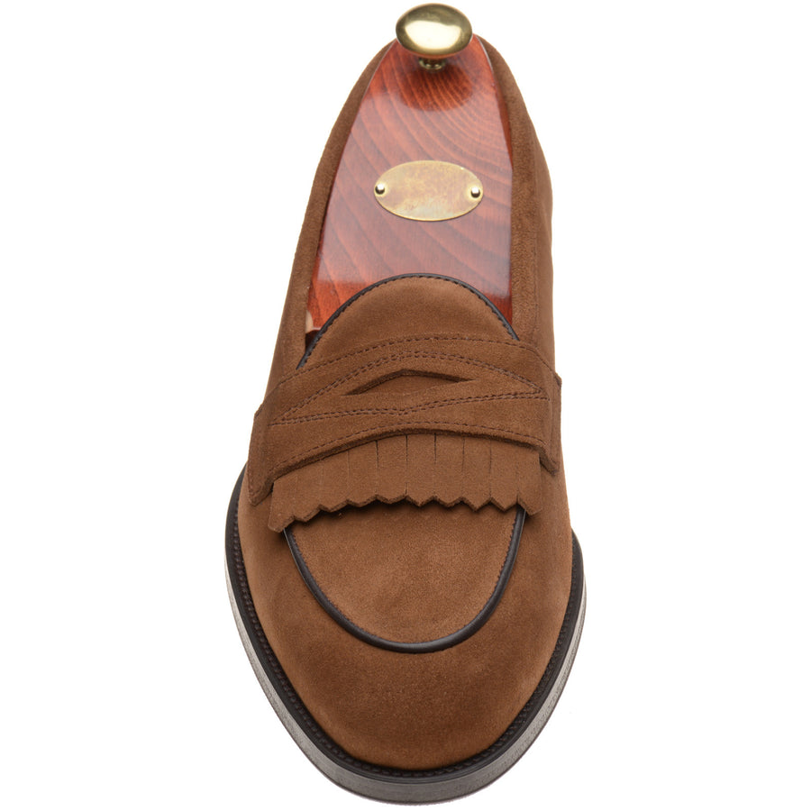 Product image for Wildsmith Model 8 mens rubber-soled loafers in dark tan suede 2 (second)